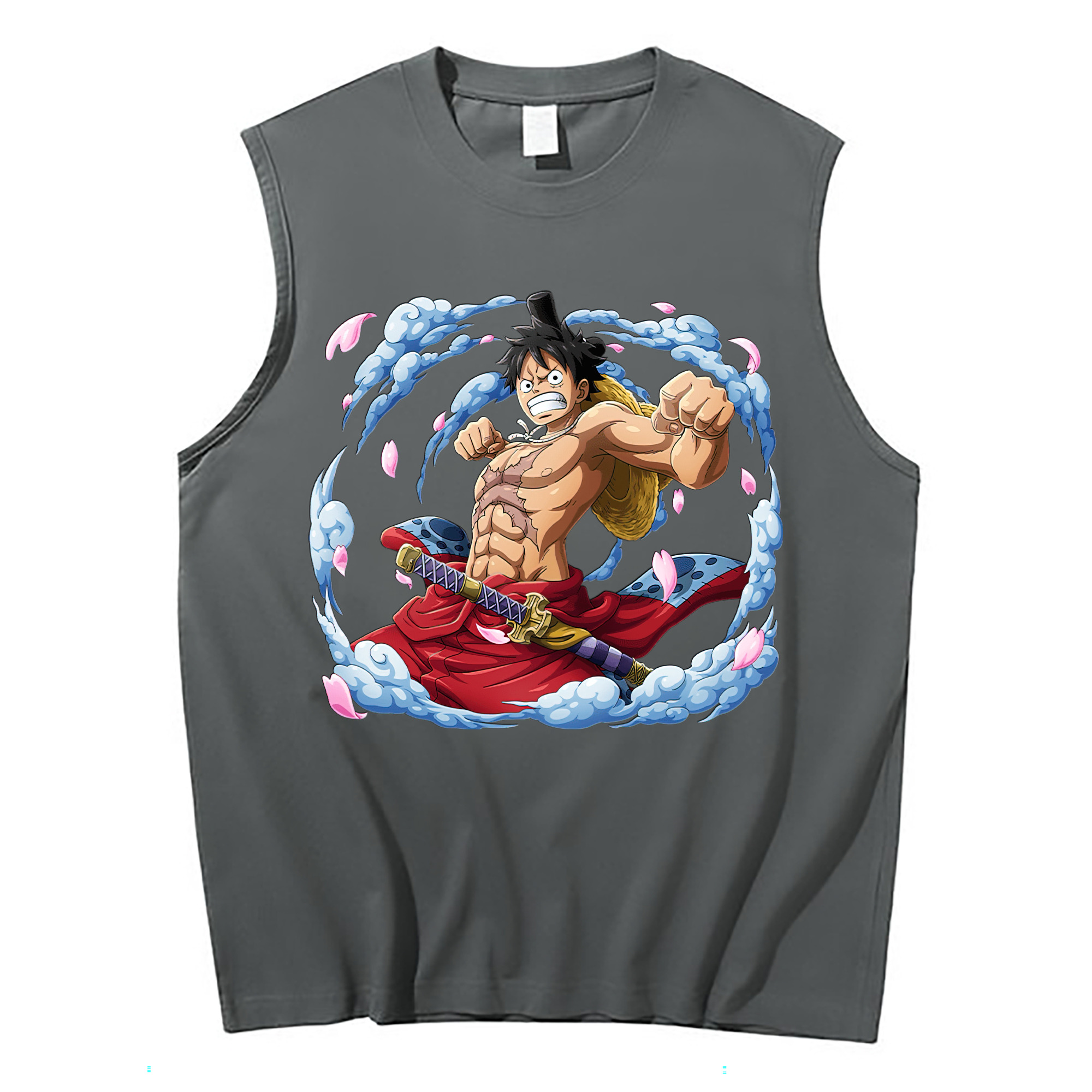 ワンピース モンキー・D・ルフィ ONE PIECE Monkey D. Luffy コットン100％タンクトップ（フロントプリント）